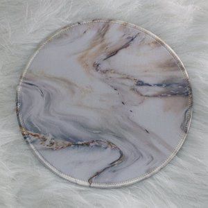 Grey Marble Pattern Round Mouse Pad - 7.5 Inch Diameter